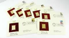 7 Christmas 1st Day Issues & 22K Gold Stamps
