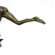 Hermes Elegant Male Nude Mercury Bronze Statue