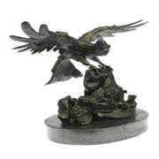 Eagle on Waves Bronze Sculpture