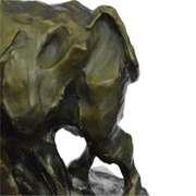 Large Abstract Modern Art Charging Bull Bronze Sculpture Marble Base Figurine