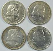2 1892 & 2 1893 Columbian Commemorative Half Dollars