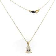 Fantastic 14kt YG Pear CZ Solitaire Necklace