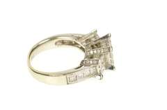 14K White Gold 1.75 Ctw Diamond Princess Ornate Engagement Ring