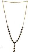 Stunning Yellow Gold Bezel Set Sapphire "Y" Necklace