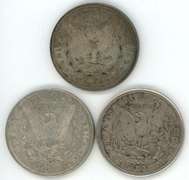 1921 P-D-S Morgan Silver Dollars. Nice circs