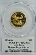 Perfect 1996-W Reagan Signed $10 Gold. PCGS PR70DCAM