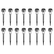16pcs LED Solar Stainless Steel Lawn Lamps