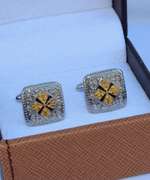 Handsome Pair Jeweled Style Cufflinks By Carelli