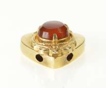 14K Yellow Gold Victorian Carnelian Heart Slide Bracelet Charm/Pendant