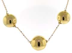 Elegant Yellow Gold Ball Station Necklace
