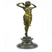 Art Nouveau Collector Collectible Semi Nude Dancer By Chiparus Bronze Sculpture