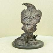 Flying Fishing Bald Eagle Patriotic Bronze Statue