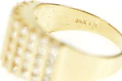14K Yellow Gold Graduated Diamond Channel Statement Band Ring