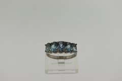Sterling Silver Oval Shaped Aquamarine Ring