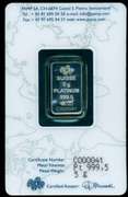 Pure Platinum PAMP 5 gram bar sealed in card