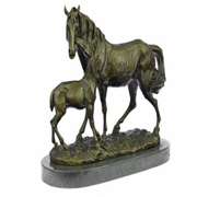 Bronze Marble Western Statue Horse Farm Sculpture LARGE
