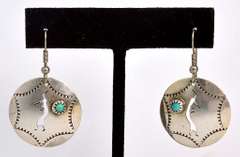Kokopelli Cut Out Dangle Earrings in Sterling Silver