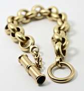 Fashionable 14K Chunky Textured Toggle Bracelet