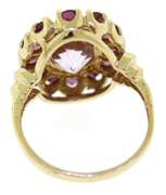 Stunning Kunzite with Topaz Halo Ring