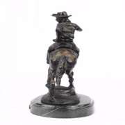 Trooper Bronze Sculpture Man Riding Horse Figurine