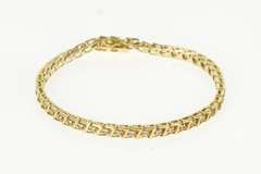 10K Yellow Gold Diamond Encrusted Z Link Statement Tennis Bracelet