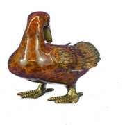 Standing Duck Brass Cold Painted Bird Sculpture