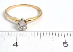 1/2CT Pear-Cut Diamond Solitaire Ring in 14KT Yellow Gold