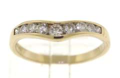 Classic 14kt YG Channel Set Curved Diamond Band