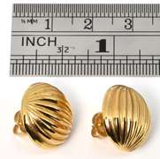 Ridged Hemisphere Style Earrings