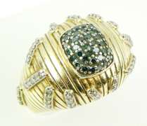 Stellar Sterling Vermeil Blue & White Diamond Ring, 9