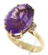 Pleasing Oval Amethyst & Diamond Accent Ring