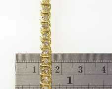 14K Yellow Gold 2.50 Ctw Diamond Inset Wavy Pattern Tennis Bracelet