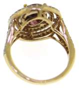 Lustrous Tourmaline w Diamond Double Halo Ring