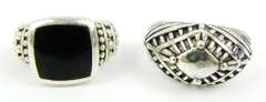 2 Chunky Sterling Silver Rings, Sizes 7 and 8