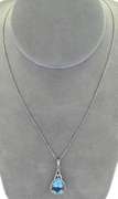 Extremely Elegant Blue & White Topaz Pendant Necklace