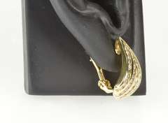 14K Yellow Gold 1.85Ctw Chevron Diamond Statement French Clip Earrings