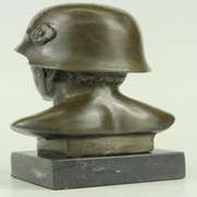 Unknown German Soldier Army Bronze Marble Sculpture