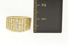 14K Yellow Gold Graduated Diamond Channel Statement Band Ring