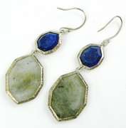 Silpada Sterling Lapis & Green Stone Earrings