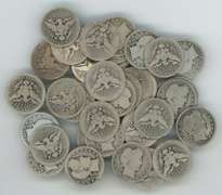 Bag of 40 assorted Full Date circ Barber Head Quarters