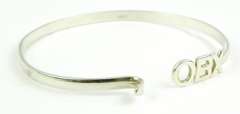 Sterling Silver OBX Bangle Bracelet