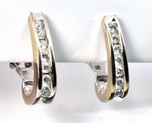 J Hoop WG Diamond Earrings