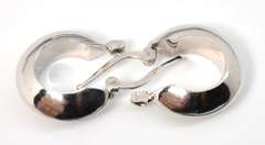 Thick Penny Sized 18k WG Earrings