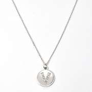 Diamond "V" Pendant Necklace in 14K White Gold