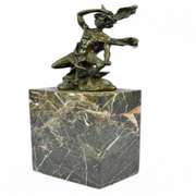 Real 100% Bronze Flying Mercury Caduceus Messenger God Bronze Marble Sculpture