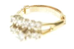 14K Yellow Gold 1950's 0.88 Ctw Diamond Engagement Bridal Set Ring