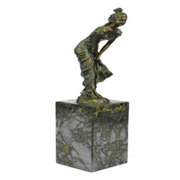 Brown Patina Lady Dancer Bronze Sculpture