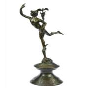 Hermes Elegant Male Nude Mercury Bronze Statue