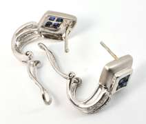 High Fashion WG Sapphire & Diamond Earrings