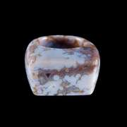 Amazing single stone carved Ocean Jasper ring